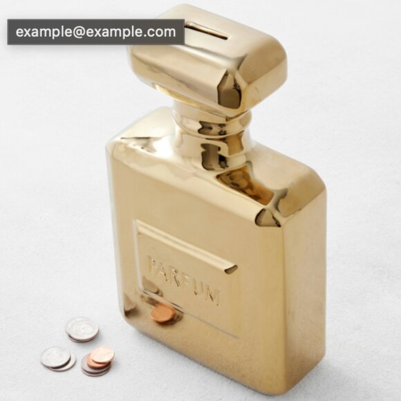 Z Gallerie Gold Coin Bank Accent - Picture 2 of 5